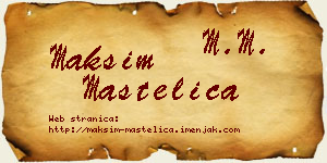 Maksim Mastelica vizit kartica